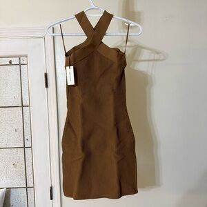 Aritzia Babaton Sculpt Knit Criss Cross Dress